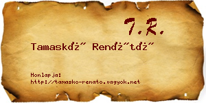 Tamaskó Renátó névjegykártya