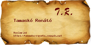 Tamaskó Renátó névjegykártya